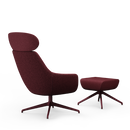 Lamy Swivel Metal Lounge Chair with Headrest