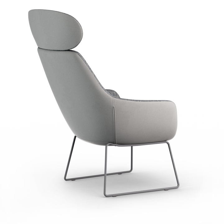 Lamy Sled Lounge Chair with Headrest