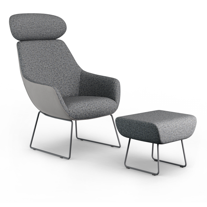 Lamy Sled Lounge Chair with Headrest