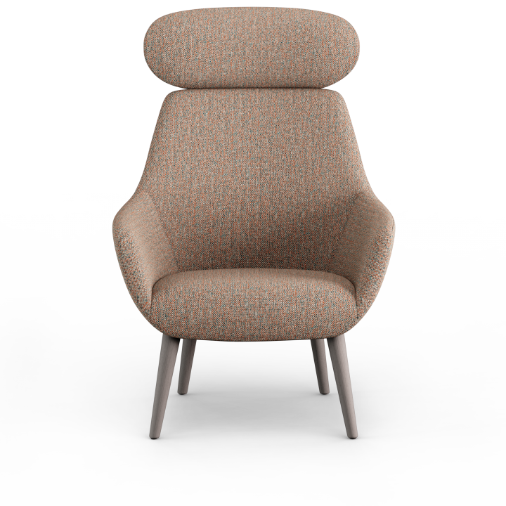 Lamy Wood Dowel Lounge Chair with Headrest