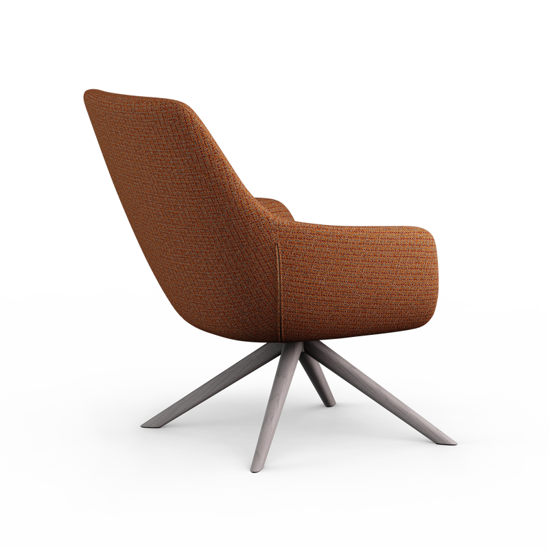 Lamy Swivel Wood Lounge Chair