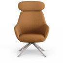 Lamy Swivel Wood Lounge Chair with Headrest