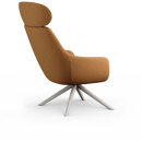Lamy Swivel Wood Lounge Chair with Headrest