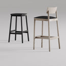 Mika Barstools with Backrest - Upholstered Seat