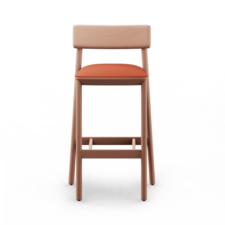 Mika Barstools with Backrest - Upholstered Seat