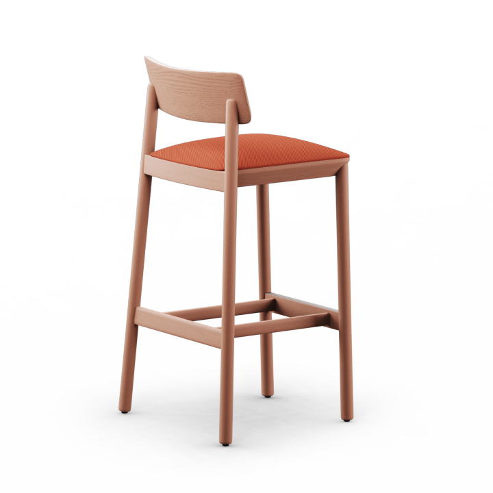 Mika Barstools with Backrest - Upholstered Seat