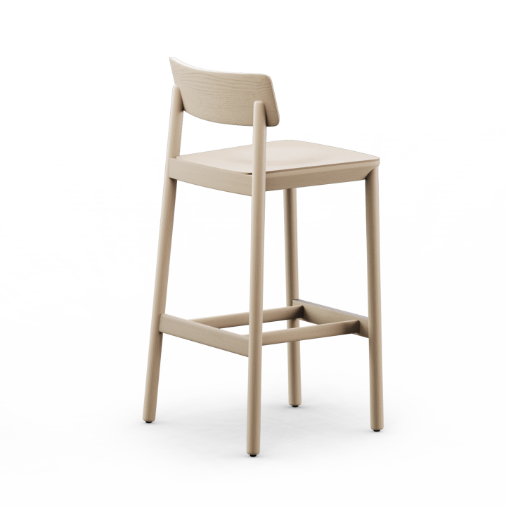 Mika Barstools with Backrest - Upholstered Seat