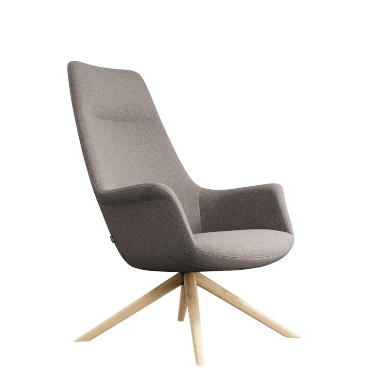 Rego Executive Wood Swivel Lounge Chair
