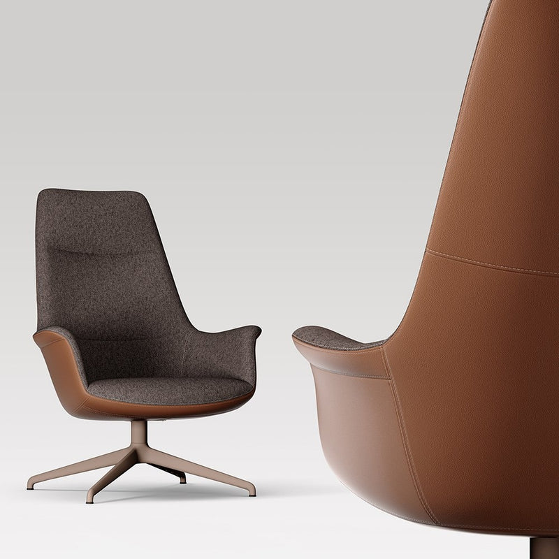 Rego Executive Wood Swivel Lounge Chair