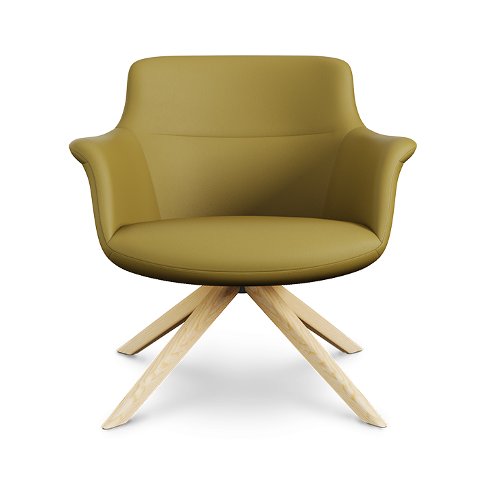 Rego Executive Wood Swivel Lounge Chair