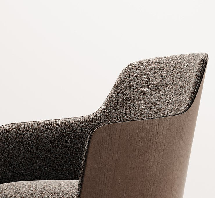 Grace Wood Chair - Upholstered Back