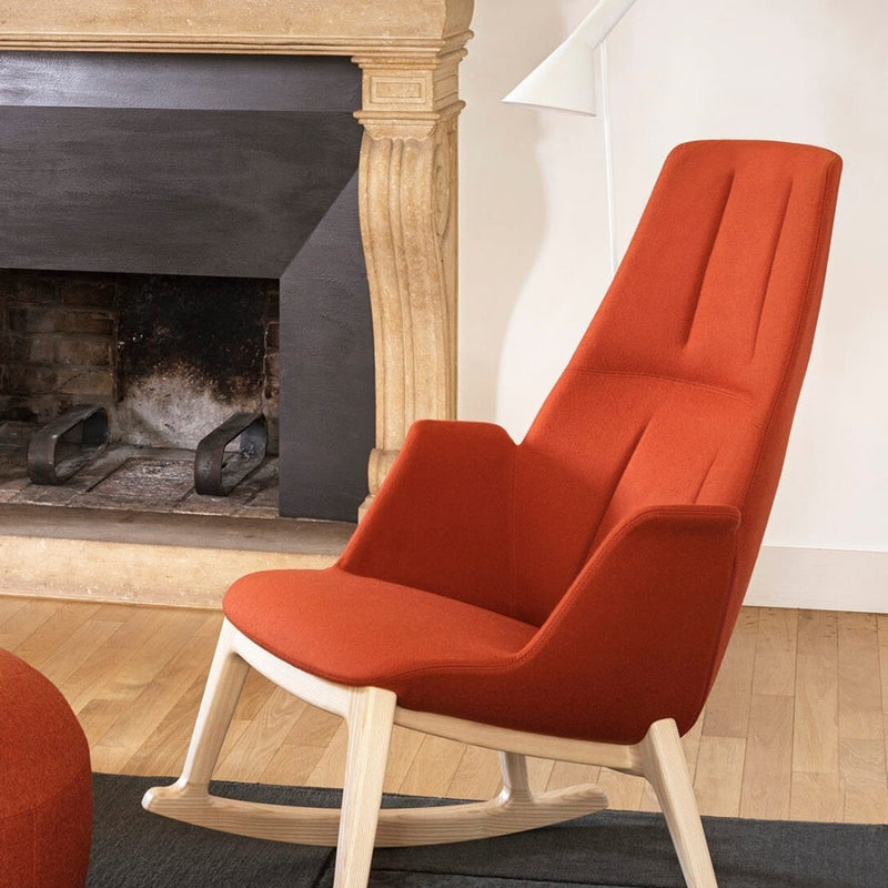 Hive Soft Lounge Chair | High Back | Wood Rocking Base