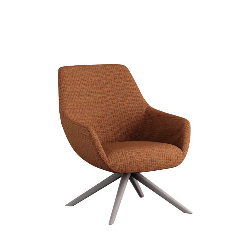 Lamy Swivel Wood Lounge Chair