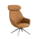 Lamy Swivel Wood Lounge Chair with Headrest