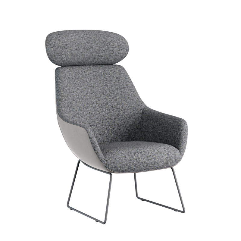 Lamy Sled Lounge Chair with Headrest