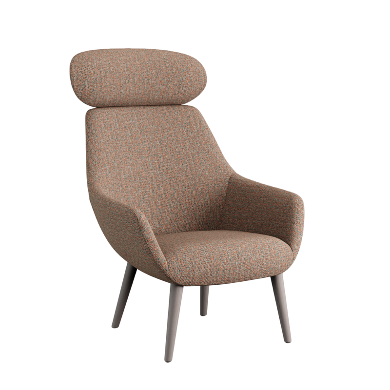 Lamy Wood Dowel Lounge Chair with Headrest