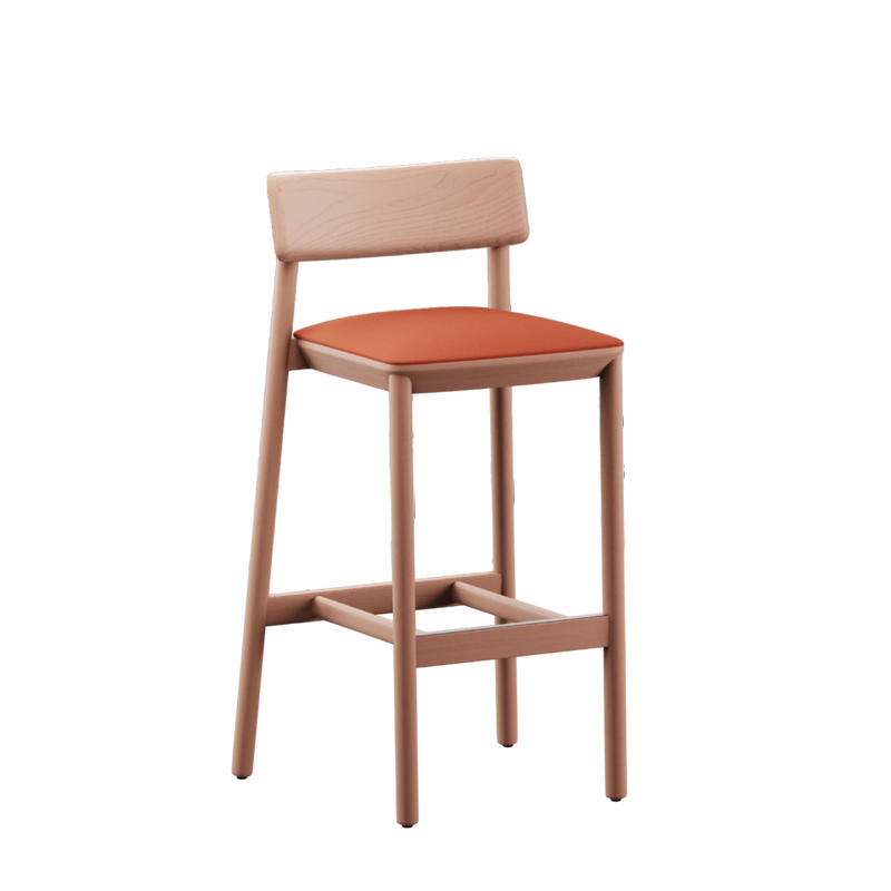 Mika Barstools with Backrest - Upholstered Seat