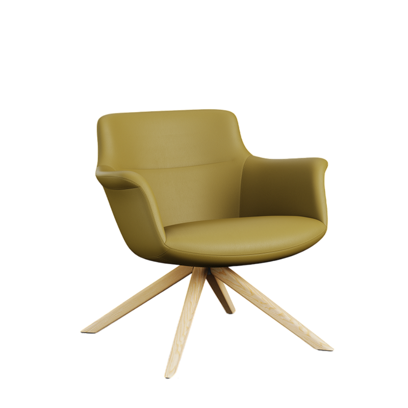 Rego Executive Wood Swivel Lounge Chair