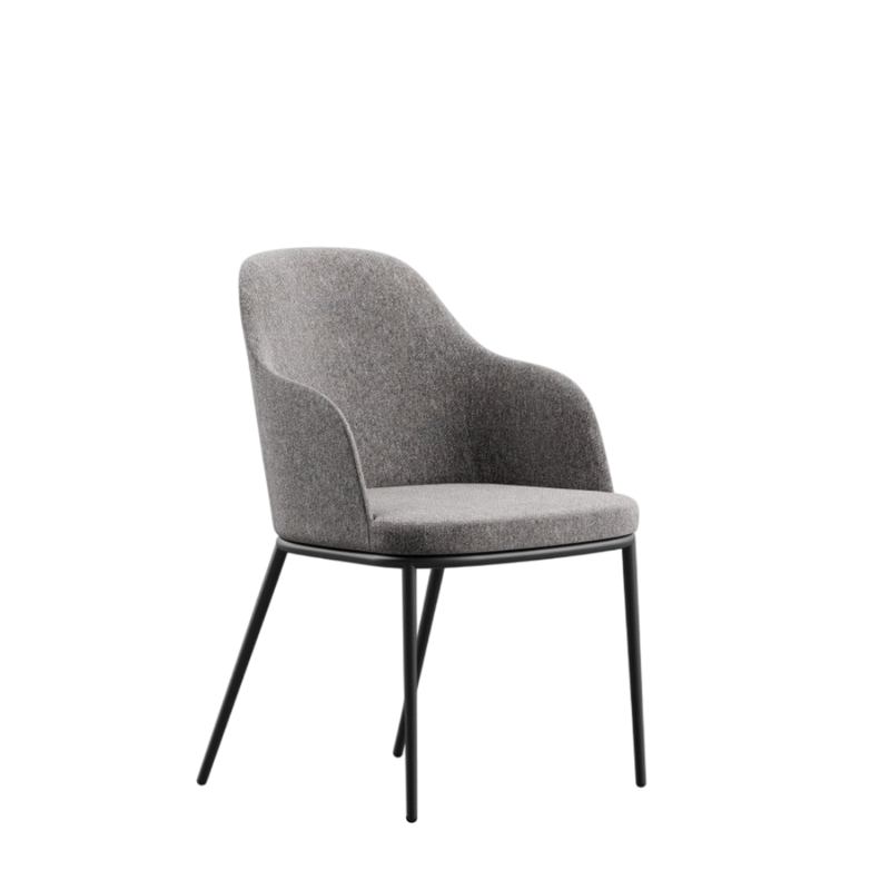 Rhone Side Armchair w/ Steel Base