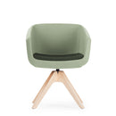 Arca Swivel Armchair w/Wooden Base