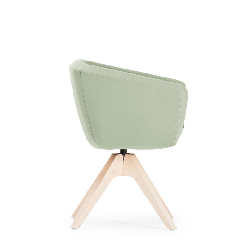 Arca Swivel Armchair w/Wooden Base