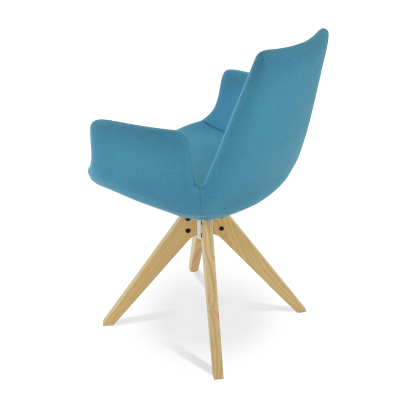 Eiffel Arm Pyramid Swivel Dining Chair