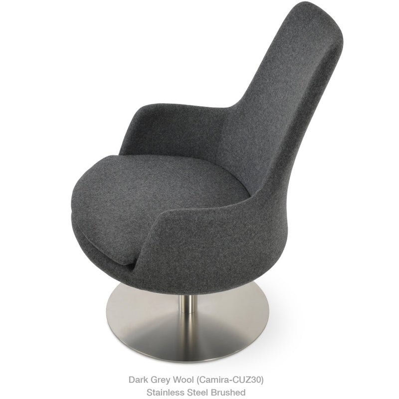Dervish High Back Round Swivel Lounge Chair