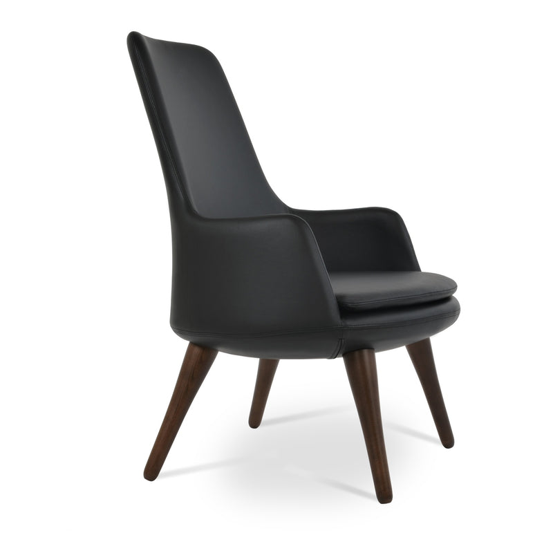 Dervish High Back Wood Lounge Chair