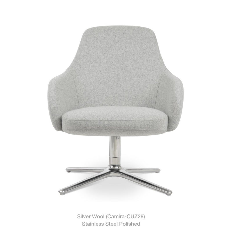 Gazel Arm Lounge Oval Swivel Chair