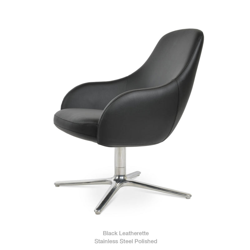 Gazel Arm Lounge Oval Swivel Chair