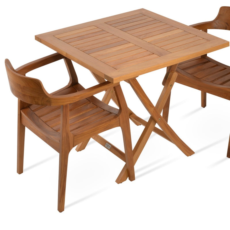 Pamela Teak Folding Square Dining Table