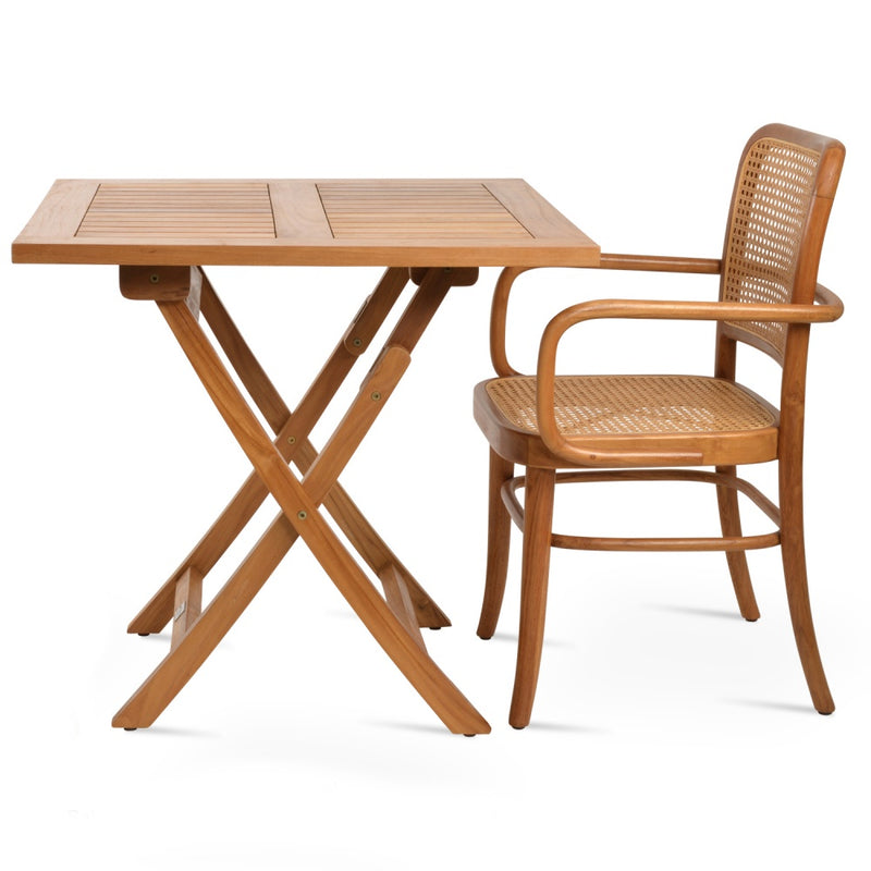 Pamela Teak Folding Square Dining Table