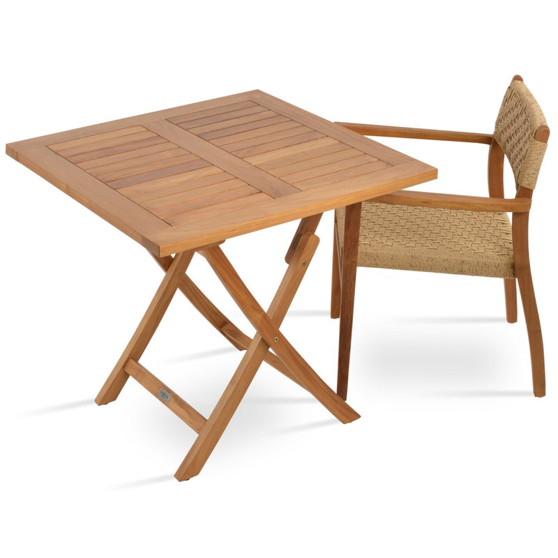 Pamela Teak Folding Square Dining Table