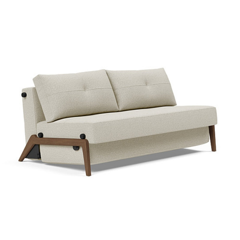 Cubed Queen Size Sofa Bed With Dark Wood Legs