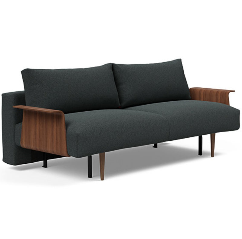 Frode Dark Styletto Sofa Bed Walnut Arms