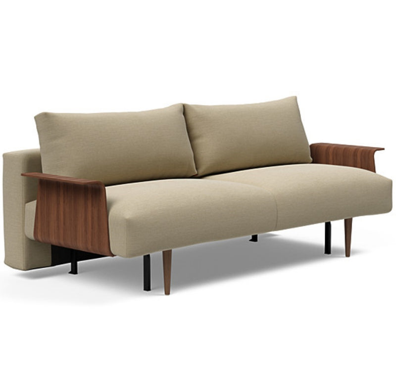 Frode Dark Styletto Sofa Bed Walnut Arms