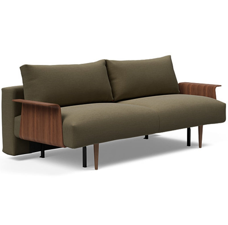 Frode Dark Styletto Sofa Bed Walnut Arms