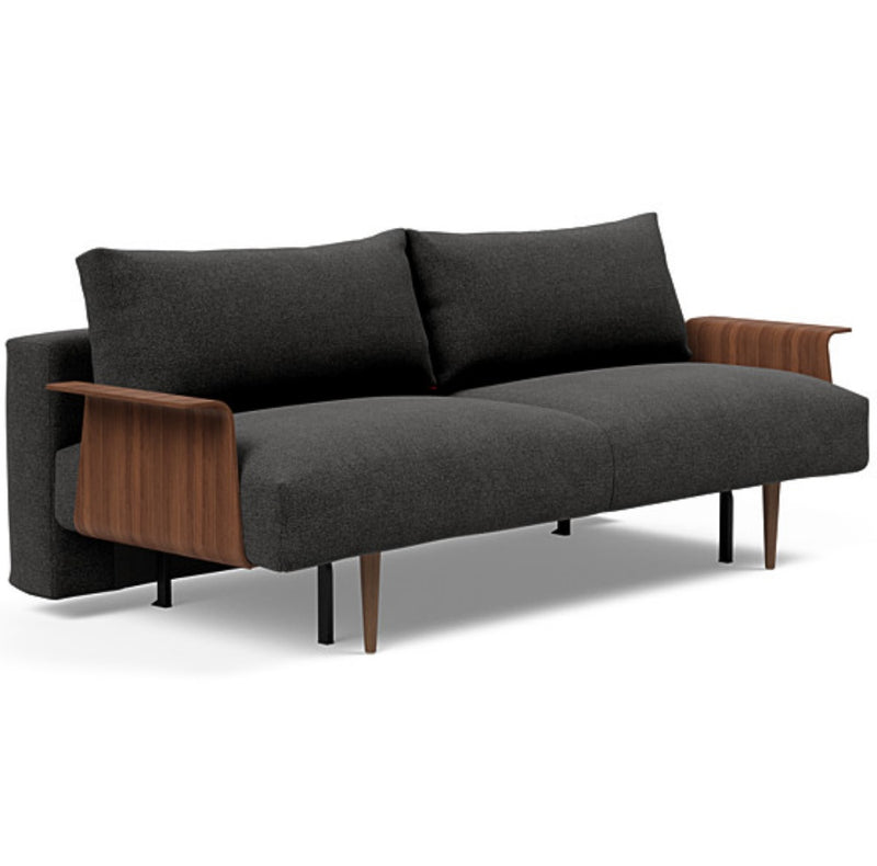 Frode Dark Styletto Sofa Bed Walnut Arms