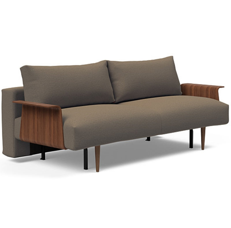 Frode Dark Styletto Sofa Bed Walnut Arms