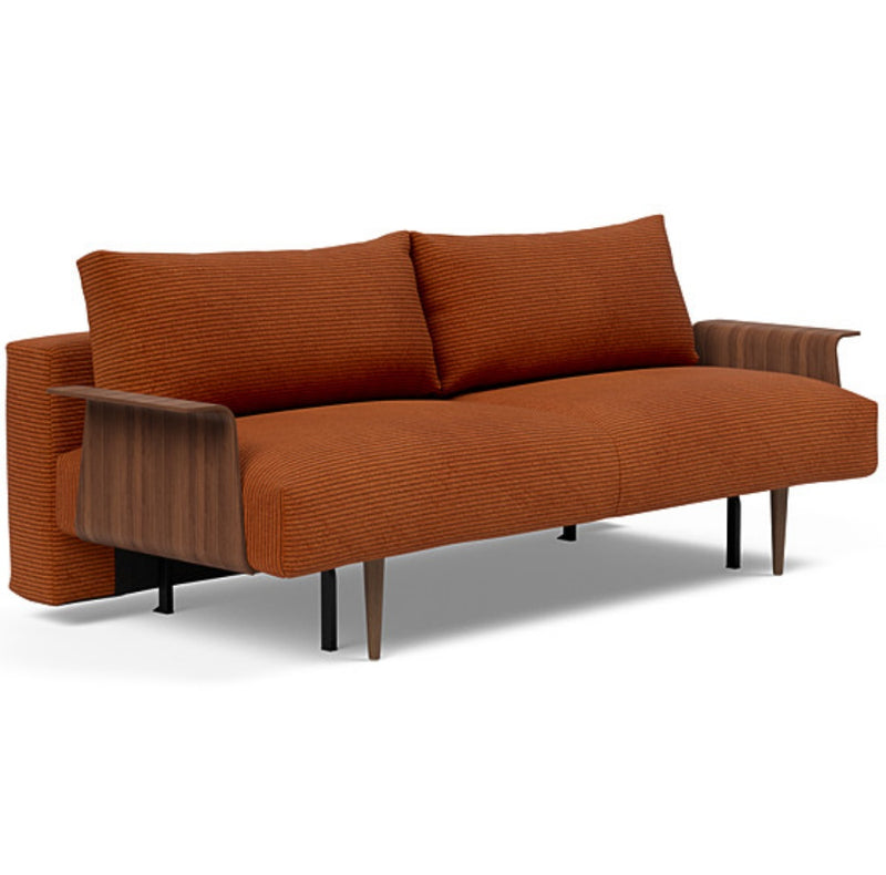 Frode Dark Styletto Sofa Bed Walnut Arms