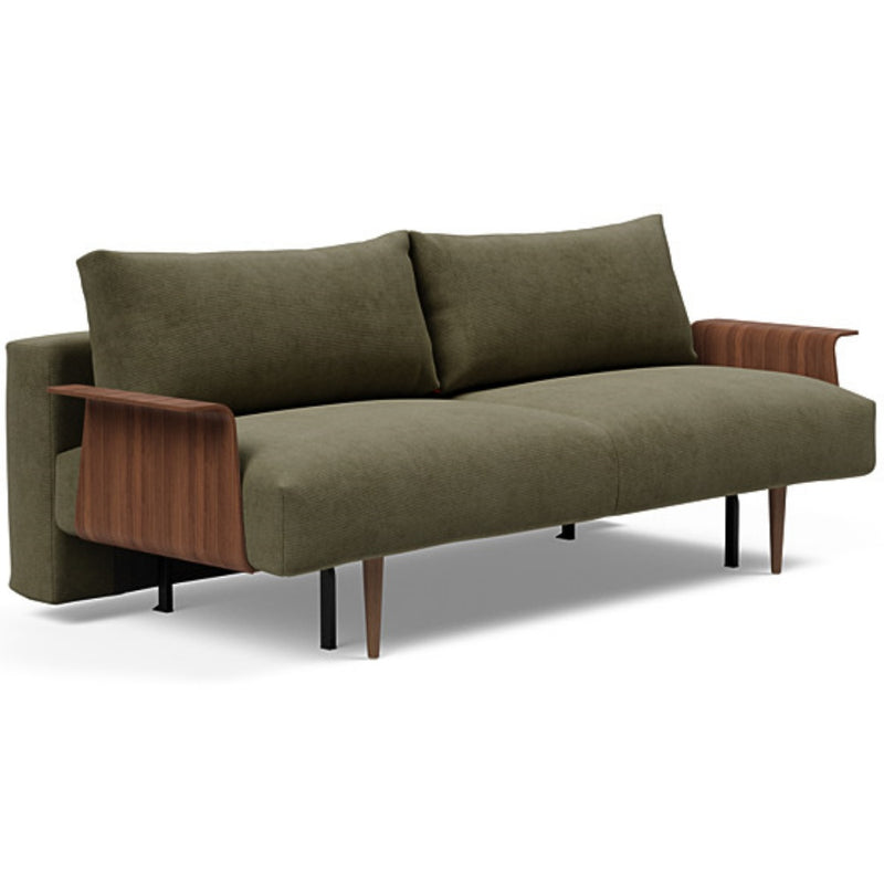 Frode Dark Styletto Sofa Bed Walnut Arms