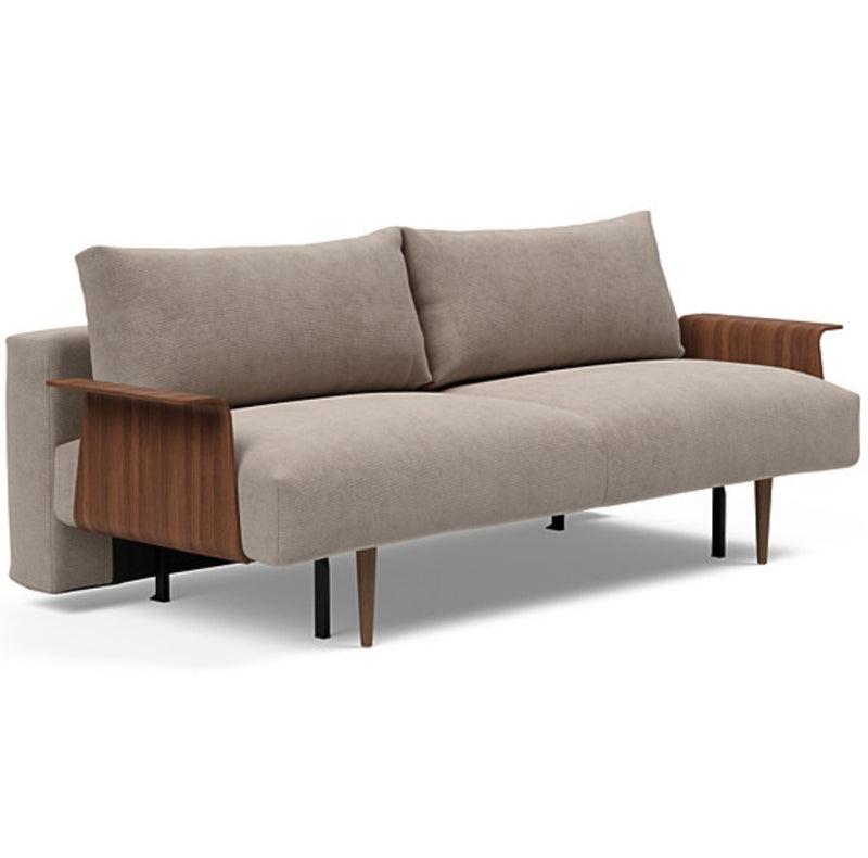 Frode Dark Styletto Sofa Bed Walnut Arms