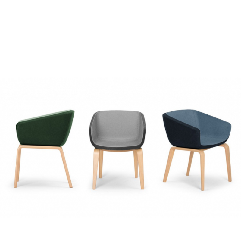 Arca Mini Armchair, 4 Legs Wooden Base