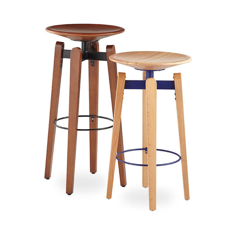 Buy Industrial Design Wooden Swivel Seat Bow Stools | 212Concept