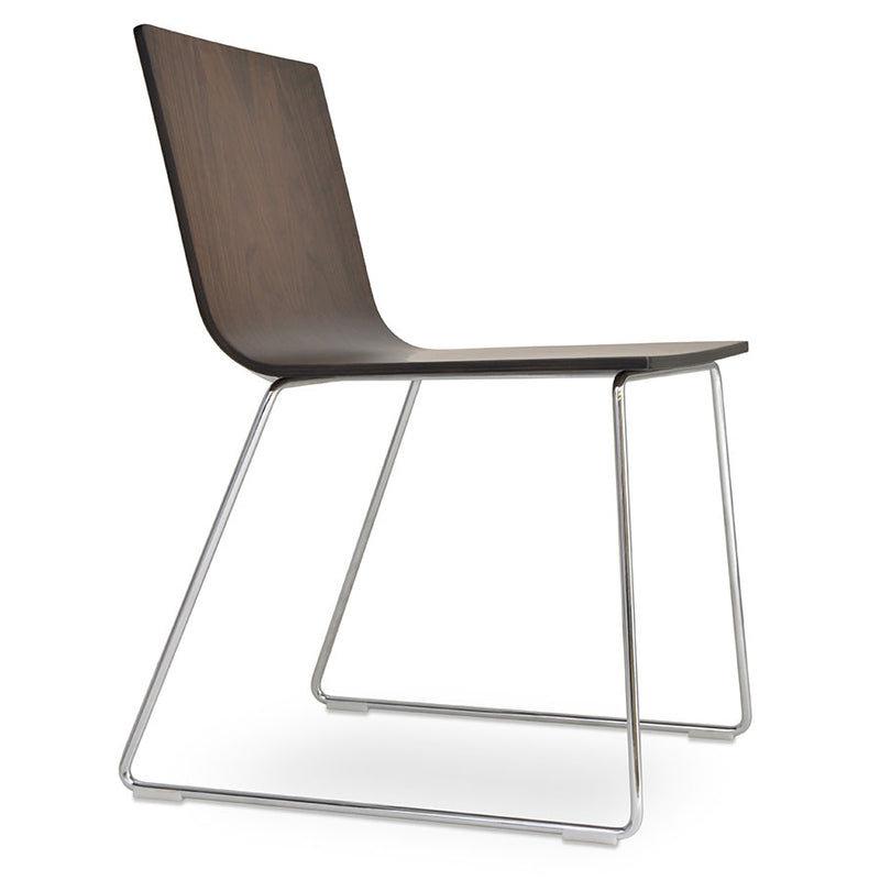 Buy Wood Shell Commercial Sled Base Corona Chair | 212Concept