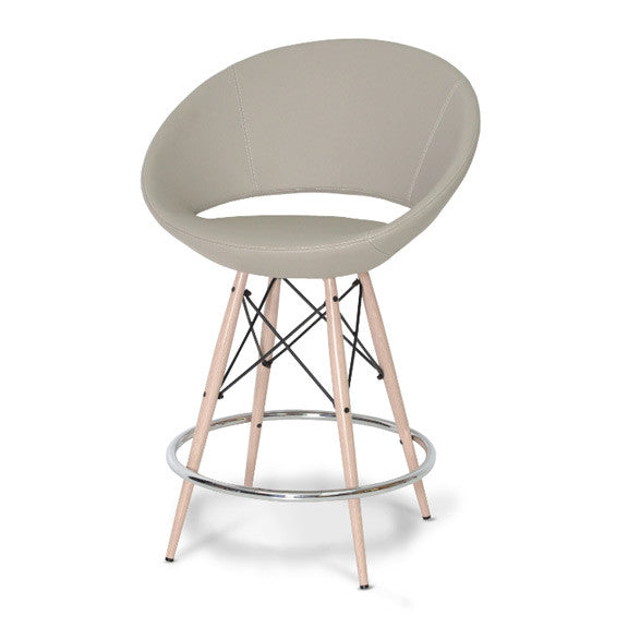 Shop For Crescent MW Counter Stool Bone PPM Leatherette | 212Concept