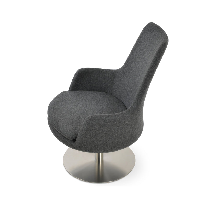 Dervish High Back Round Swivel Lounge Chair
