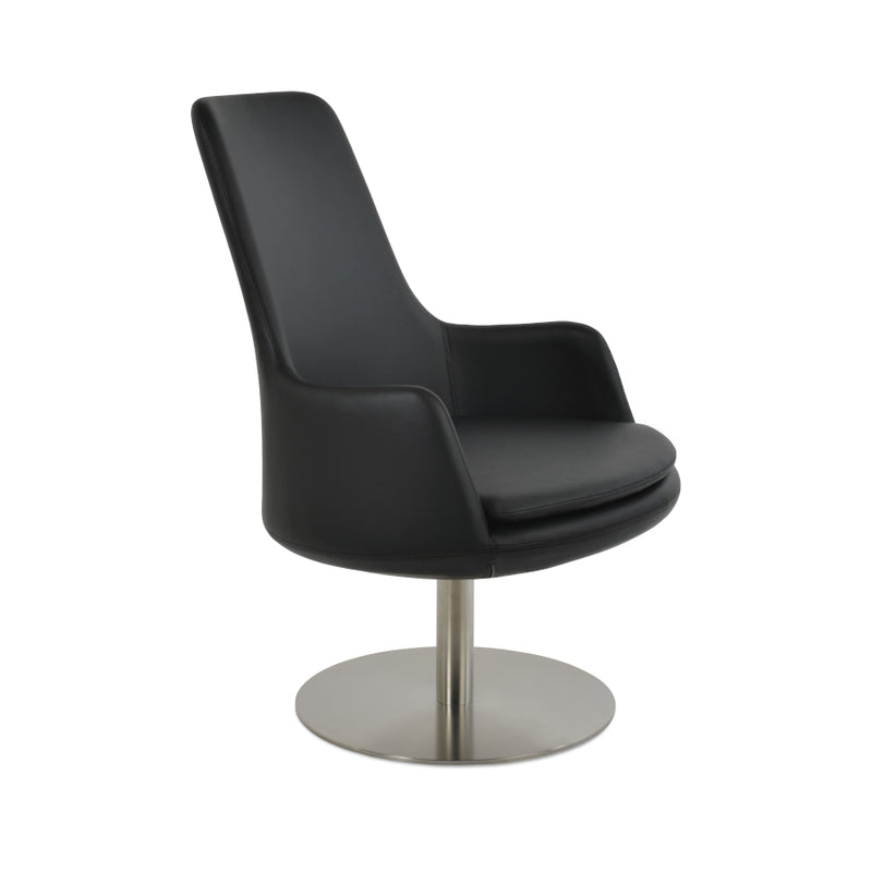 Dervish High Back Round Swivel Lounge Chair