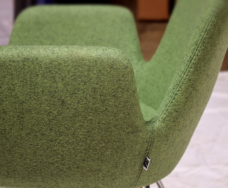 Buy Enveloping Design Daisy Sled Base Armchair in Green Wool | 212Concept