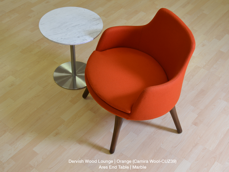 Buy Round Wide Wood Legged Lounge Chair | 212Concept